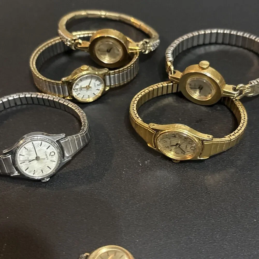 Vintage Timex Watch Lot Of 11 For Parts Untested! As Is Condition